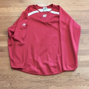 University of Wisconsin Majestic Red and White Crewneck Top